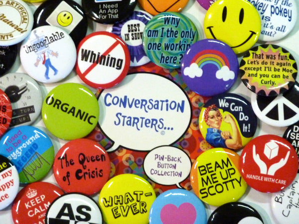 Conversation Starter Buttons | Training Wheels Gear